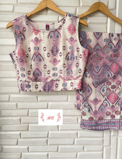 Linen Ready to Wear Co-ord Set Rc14651