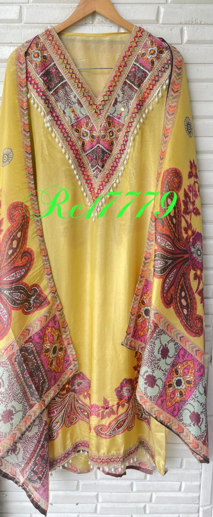 Shimmer silk unstitched ladies suit Rc17779