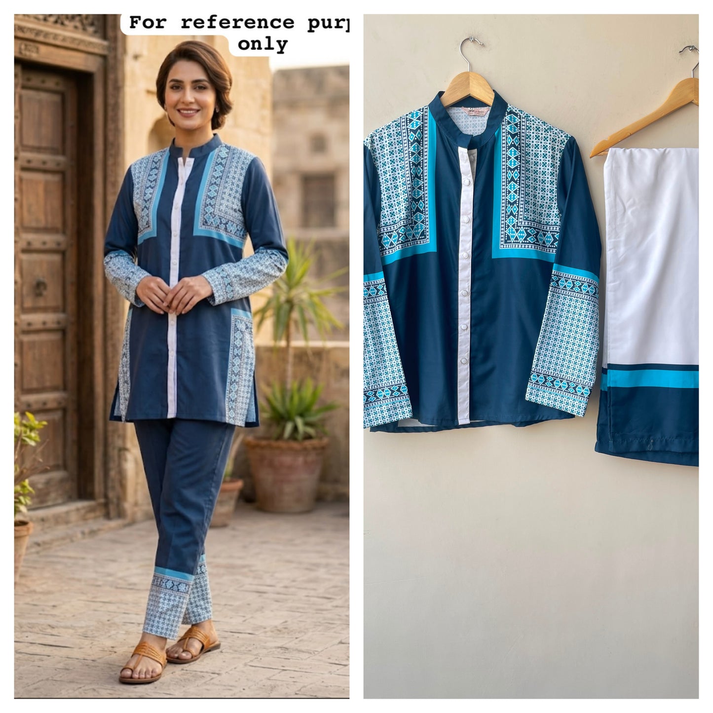 Soft muslin cotton printed stitched ladies coord set Rc19096