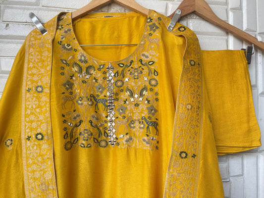 Self banarasi silk unstitched ladies suit Rc18206 (a)