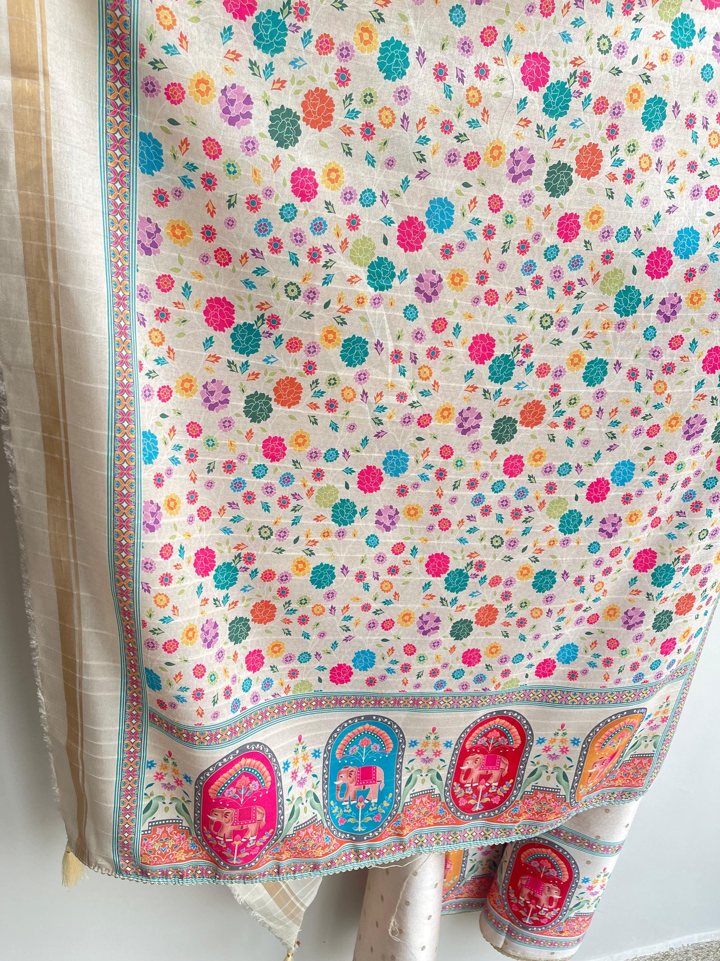 Banarasi shimmer linen unstitched ladies suit Rc18354 (c)