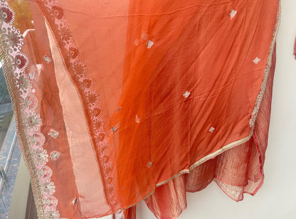 Premium Shimmer Tissue Embroidered Designer Unstitched Suit Set
