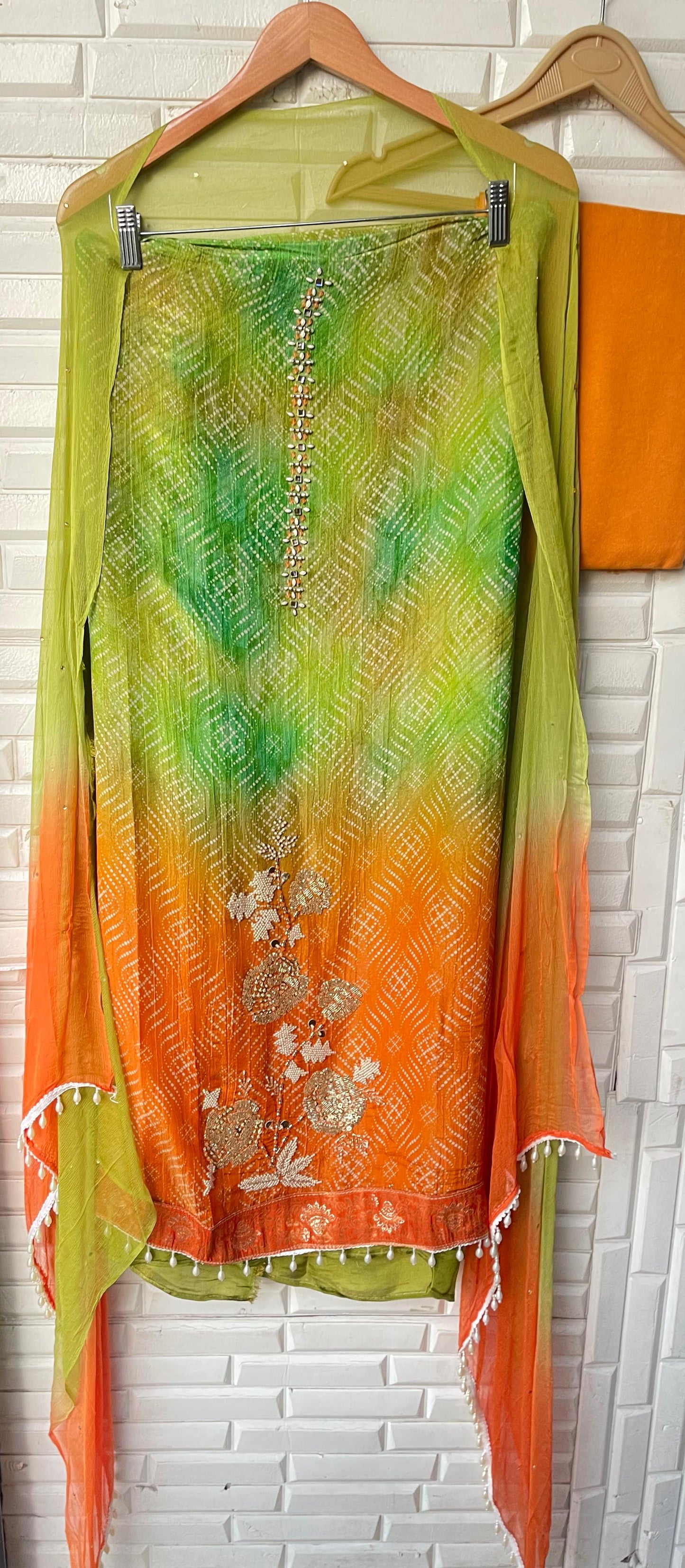 Tissue shimmer silk unstitched ladies suit Rc17736 (c)