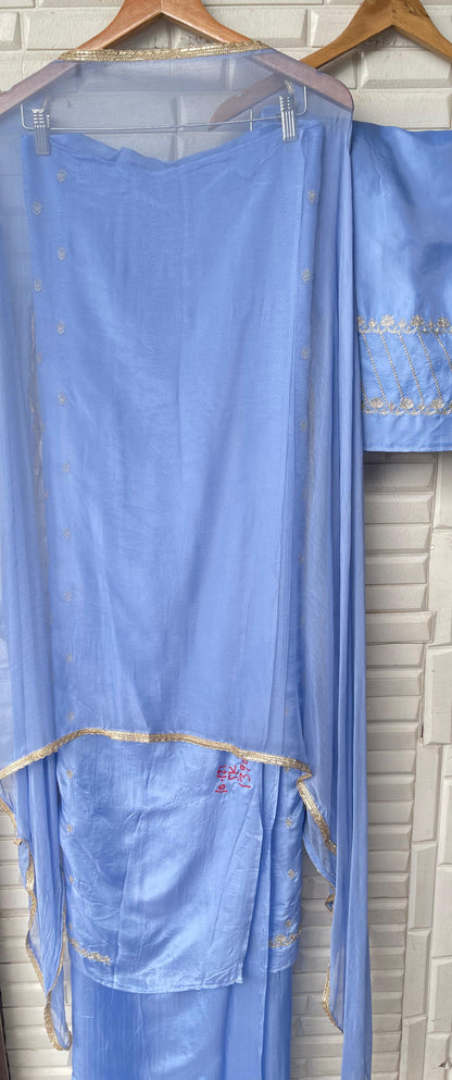 Glass organza unstitched ladies suit Rc17558