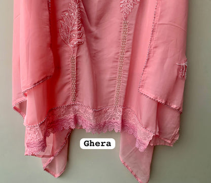 Organza Tuile Embroidered Elegant Unstitched Suit Set