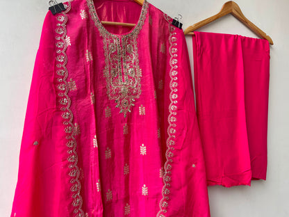 Banarasi shimmer silk ladies unstitched suit Rc19228