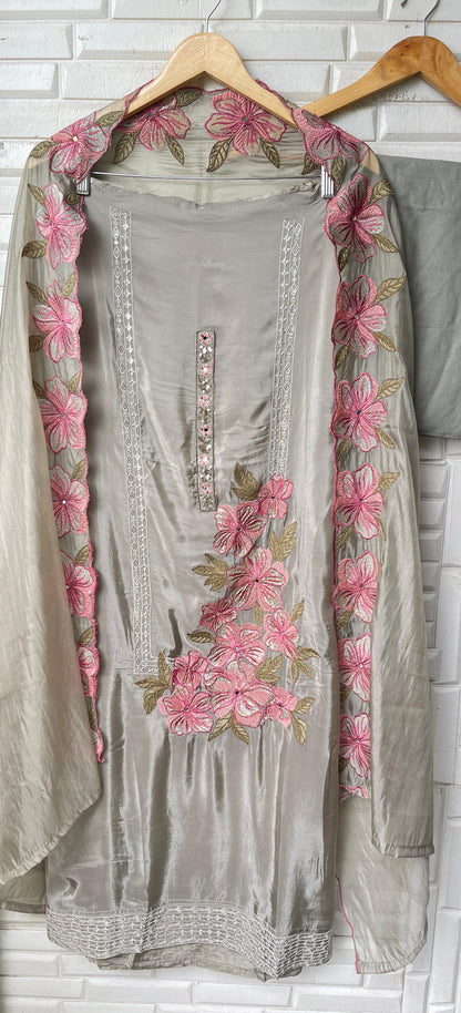 Glass organza unstitched ladies suit Rc17491 (b)