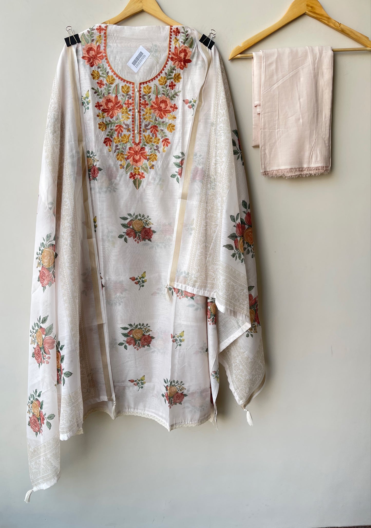 Mul chanderi printed ladies unstitched suit Rc18964