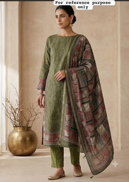 Mul chanderi maheshwari printed unstitched ladies suit Rc19025 (b)
