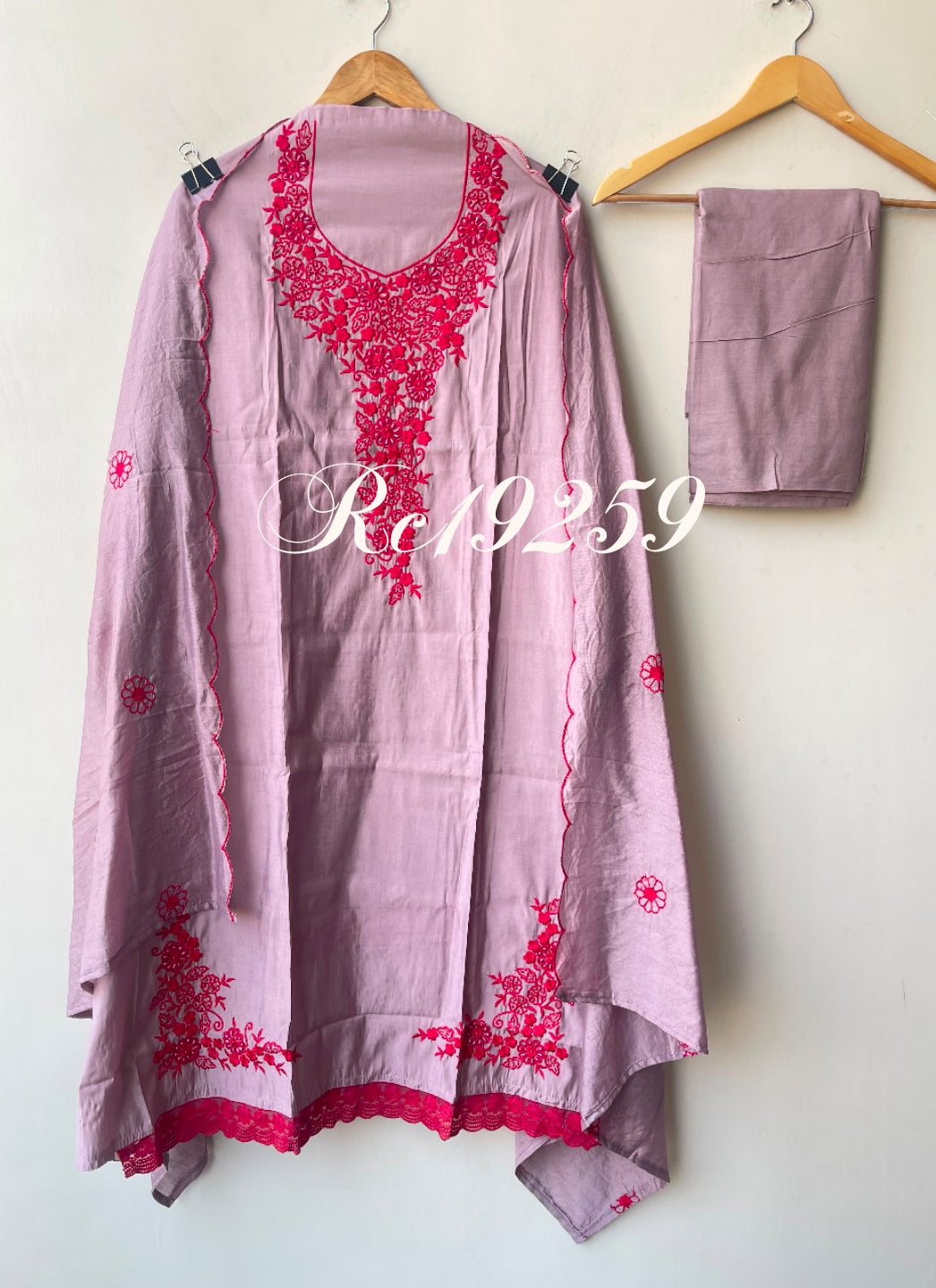 Mul Chanderi Unstitched Ladies Suit with Pearl Embroidery RC-19259 - Royal Chic by Priti (photo 4)