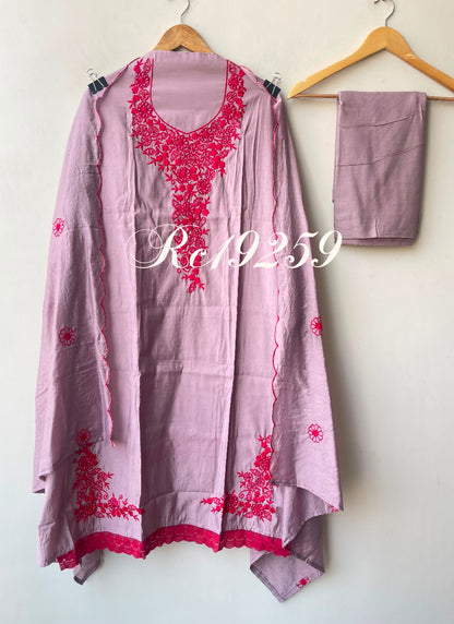 Mul Chanderi Unstitched Ladies Suit with Pearl Embroidery RC-19259 - Royal Chic by Priti (photo 4)
