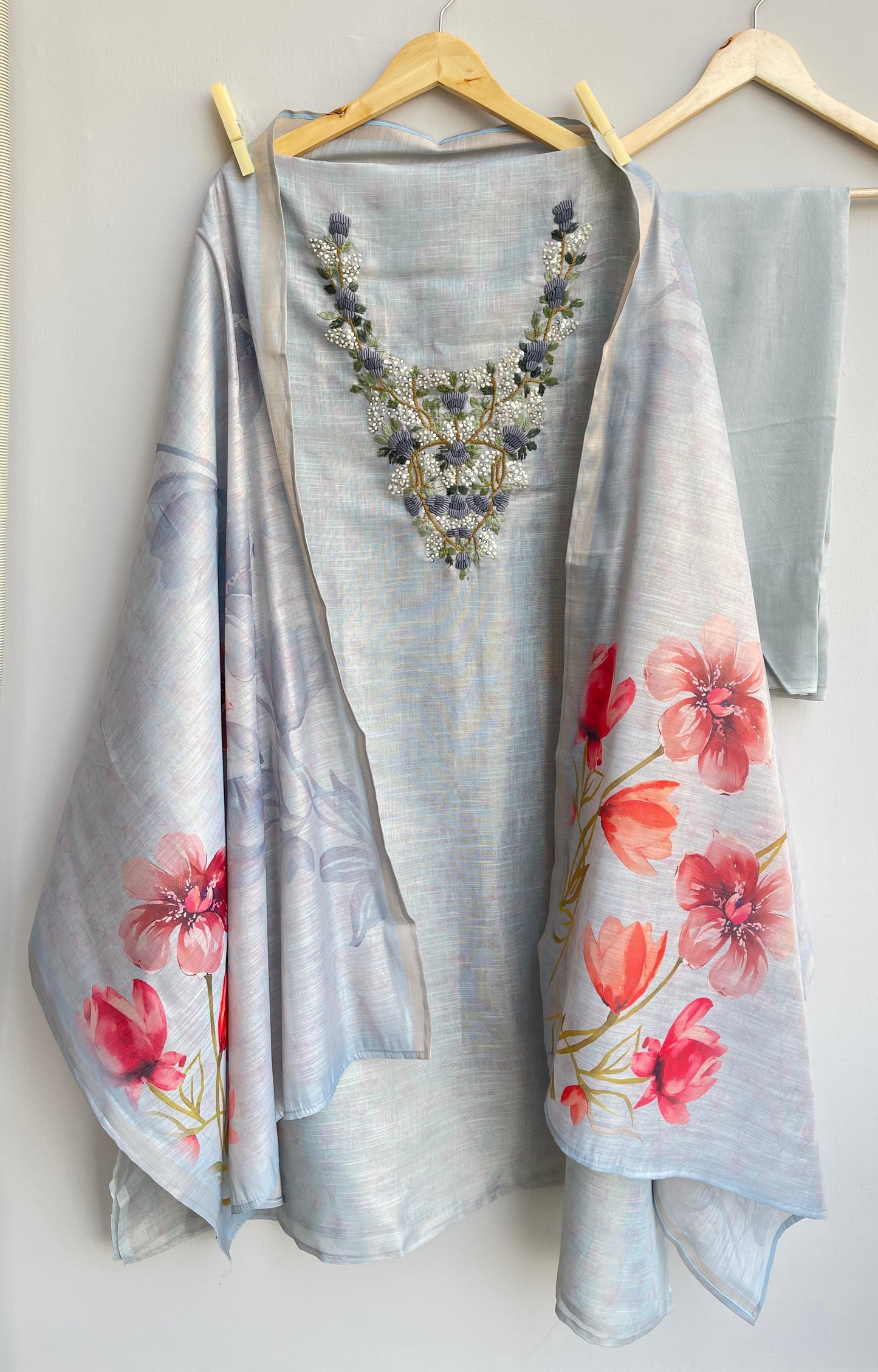 Self shimmer silk unstitched ladies suit Rc17925 (a)