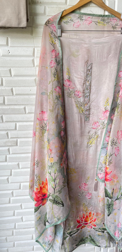 Organza unstitched ladies suit Rc17293