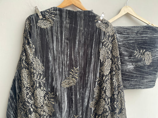 Micra crushed velvet unstitched ladies suit Rc18295