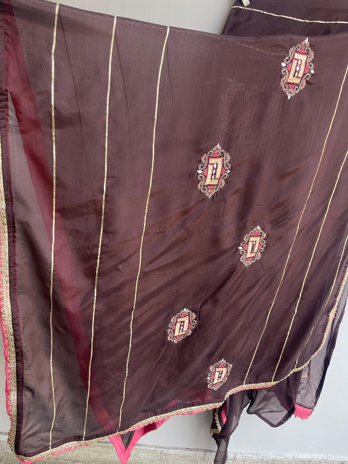 Satin silk unstitched ladies suit Rc18316