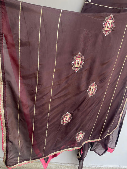 Satin silk unstitched ladies suit Rc18316