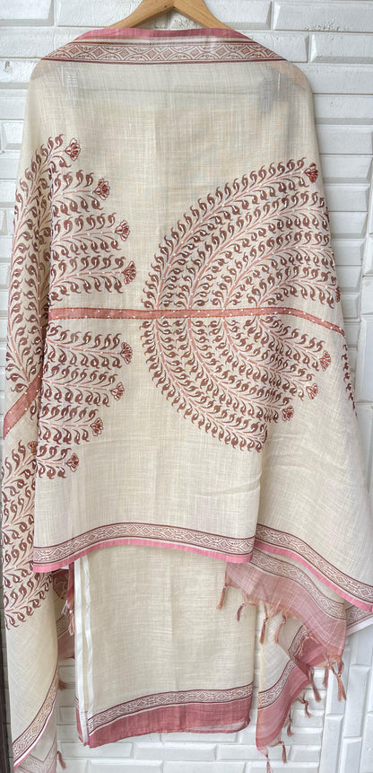 Linen unstitched ladies suit Rc17331