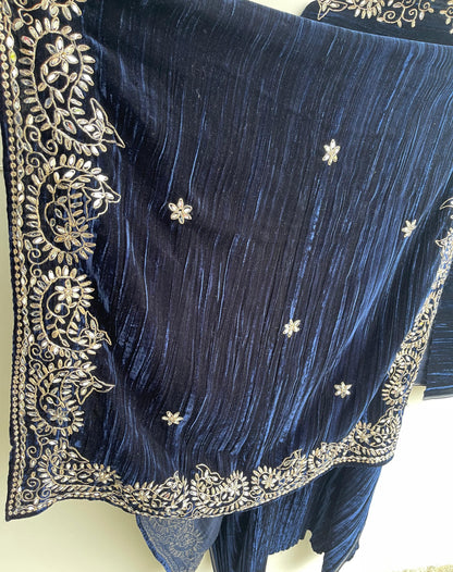 Crushed micra velvet unstitched ladies suit Rc18254