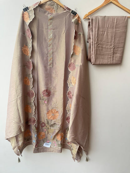 Soft shimmer silk unstitched ladies suit Rc18913