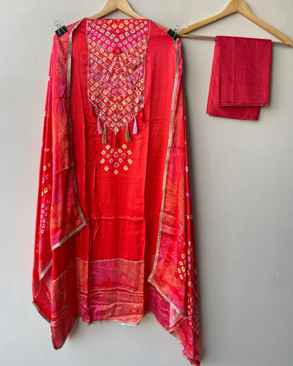 Gajji silk printed unstitched ladies suit Rc19332 (a)