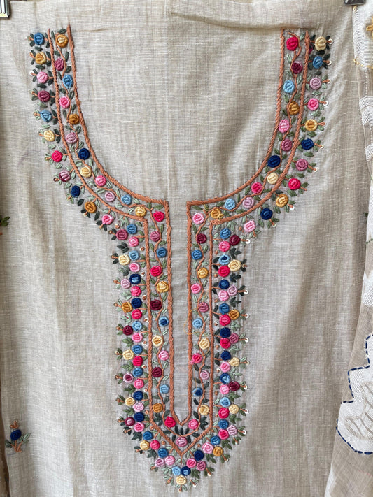 Linen fabric unstitched ladies suit Rc17813