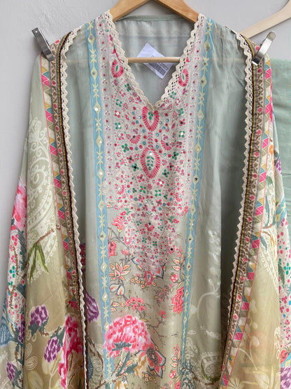 Satin Crepe Unstitched Ladies Suit RC-18283
