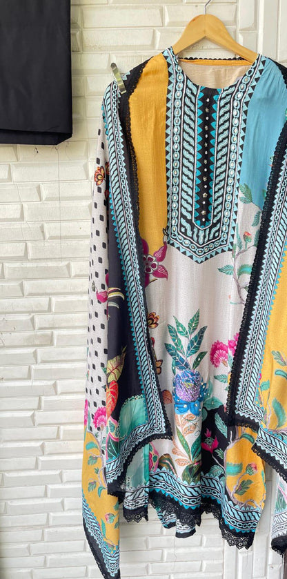 Muslin Unstitched Ladies Suit Rc 17059