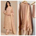 Designer Unstitched Banarasi Shimmer Silk 3pcs Suit Set