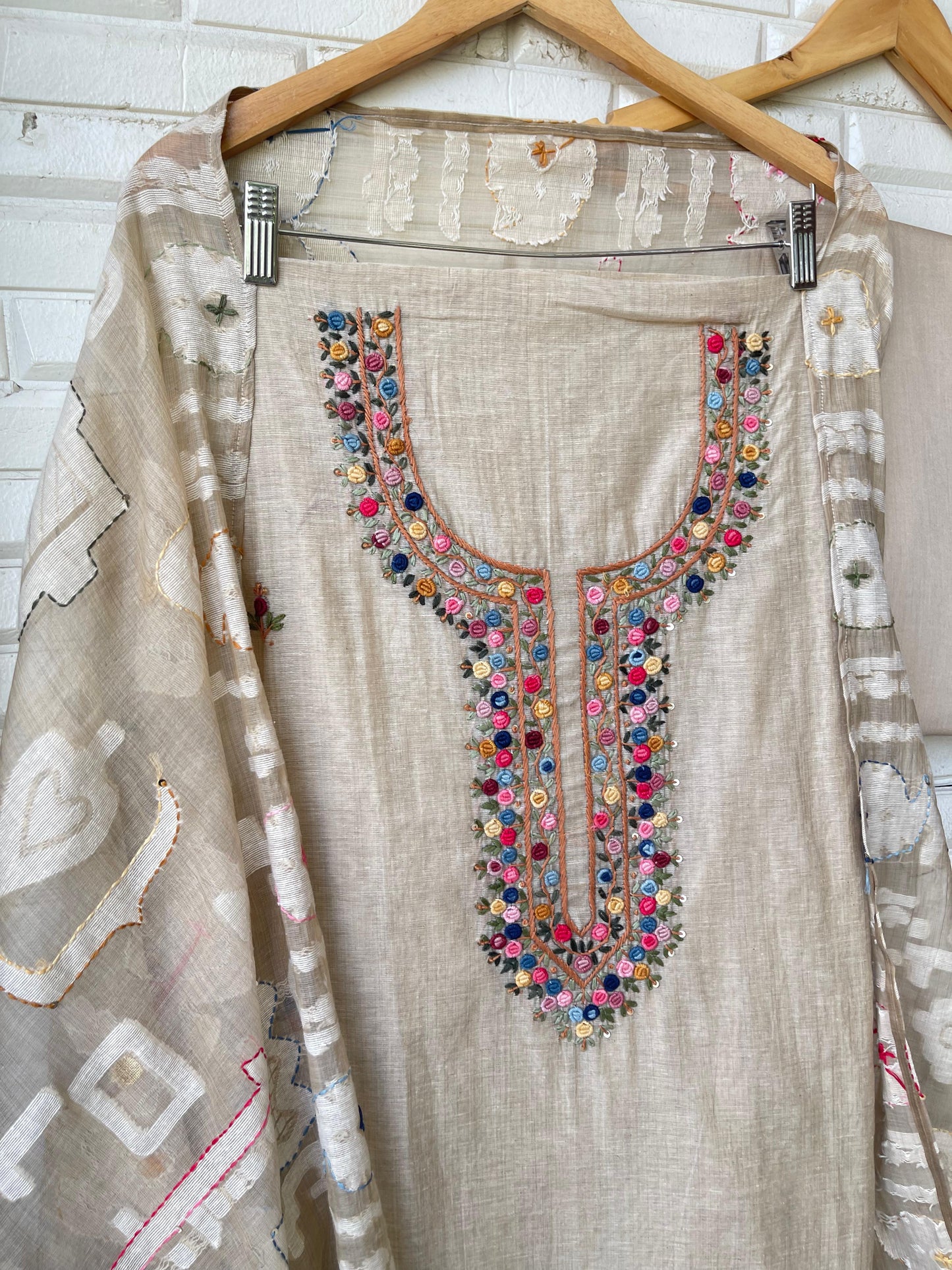 Linen fabric unstitched ladies suit Rc17813