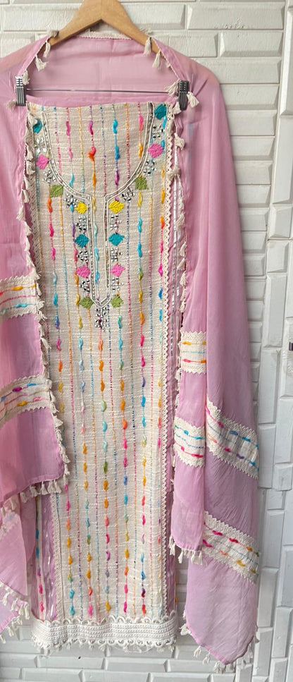 Mul Chanderi Unstitched Ladies suit Rc 17092 (b)