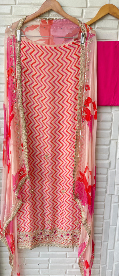Organza unstitched ladies suit Rc17367