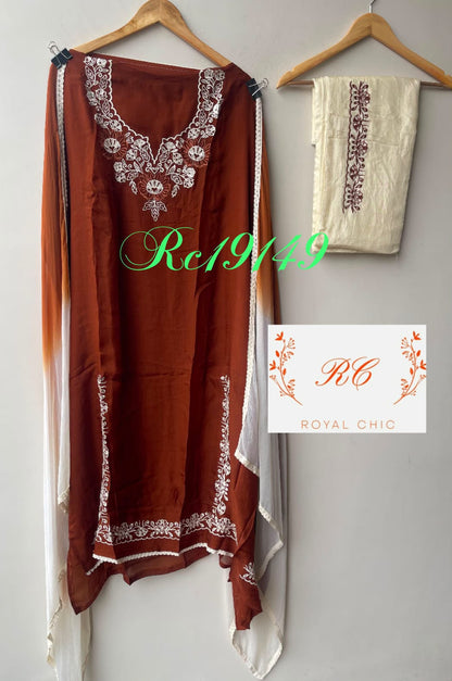 Organza Tuile unstitched ladies suit Rc19149