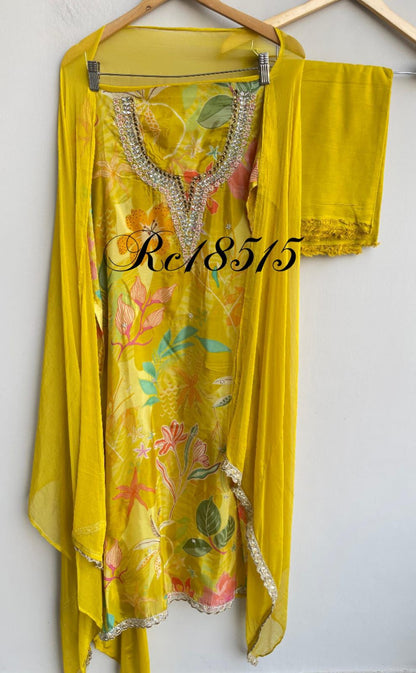 Satin Crepe Unstitched Ladies Suit RC-18515 – view 6