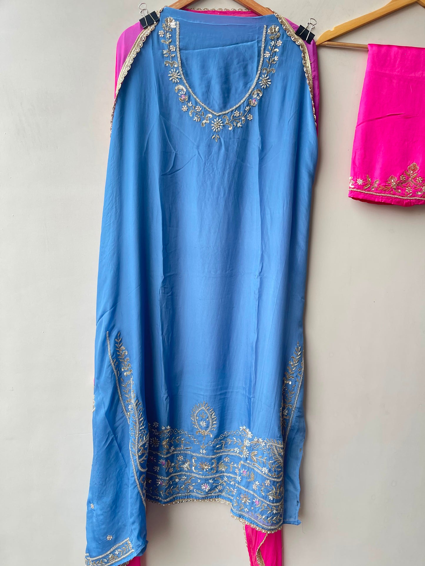 Fine organza unstitched ladies suit Rc19234