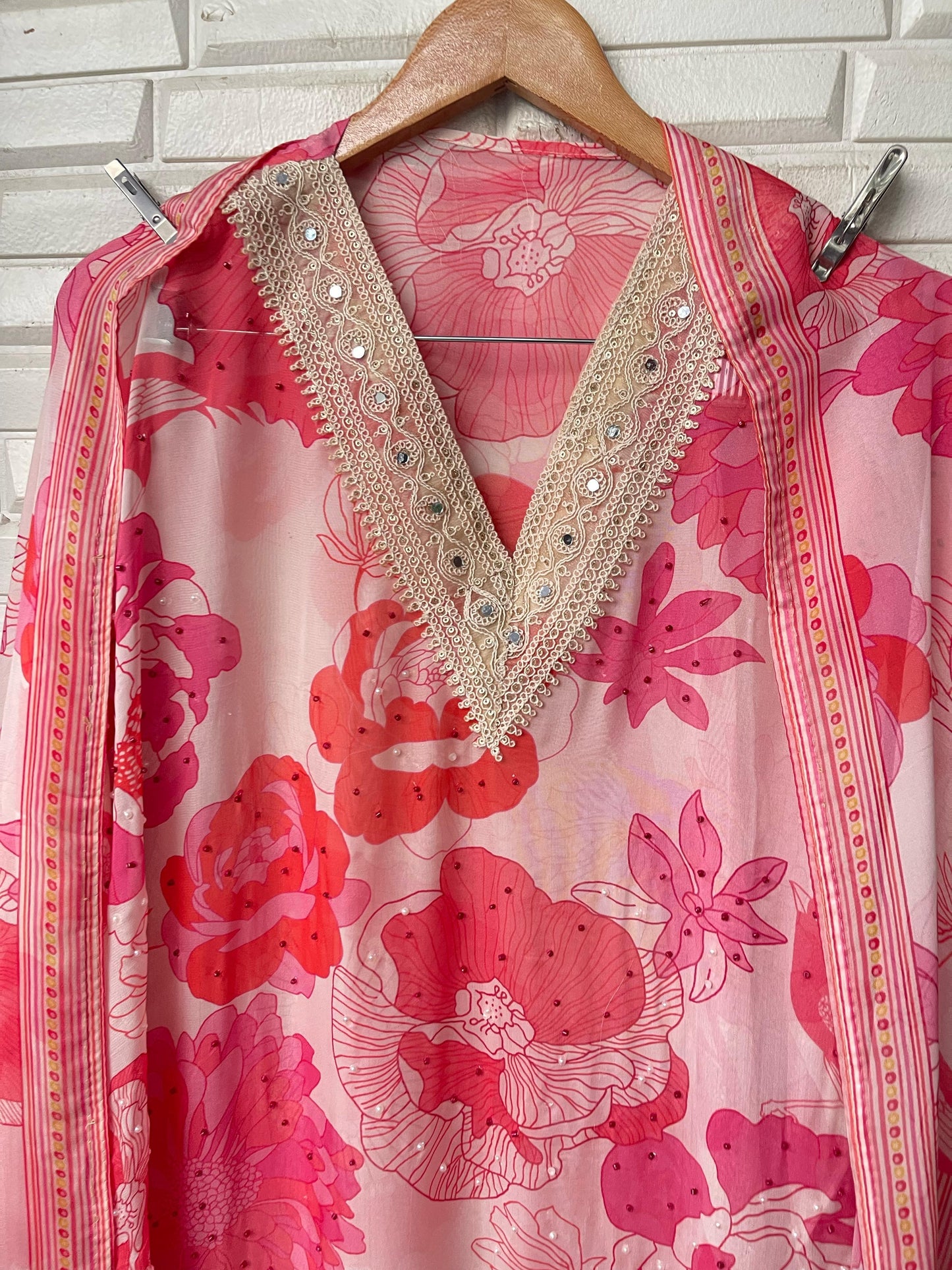 Organza unstitched ladies suit Rc16859