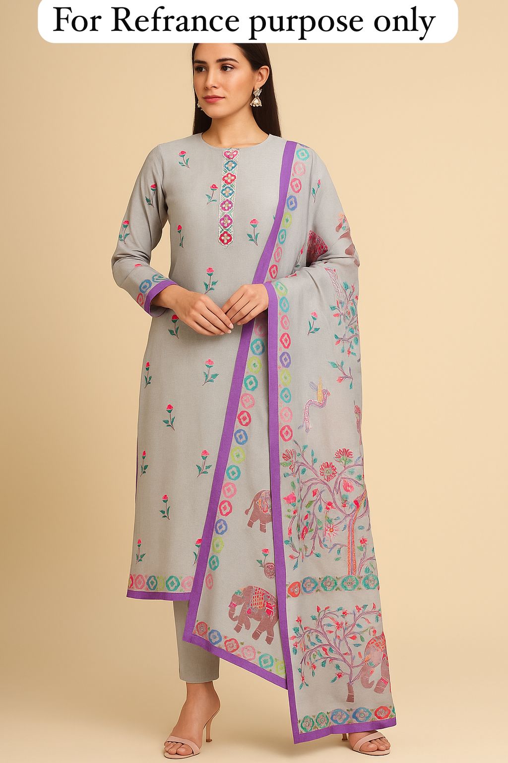 Tassar silk unstitched ladies suit Rc17702
