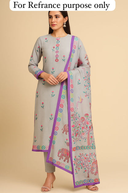 Tassar silk unstitched ladies suit Rc17702