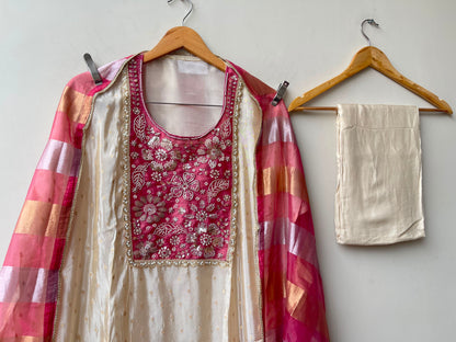 Banarasi shimmer silk ladies unstitched suit Rc19137