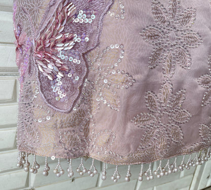 Pure brocade self banarasi shimmer silk unstitched ladies suit Rc17747 (c)