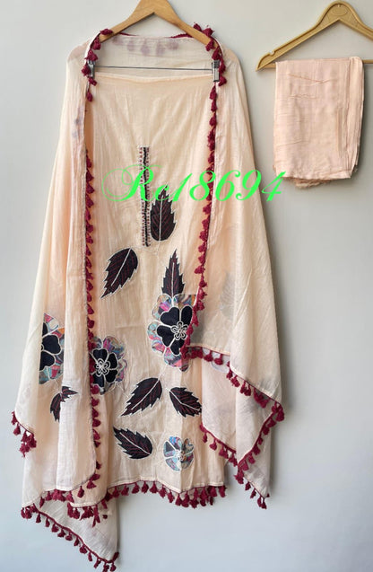Mul Chanderi Unstitched Ladies Suit RC-18694 – view 3