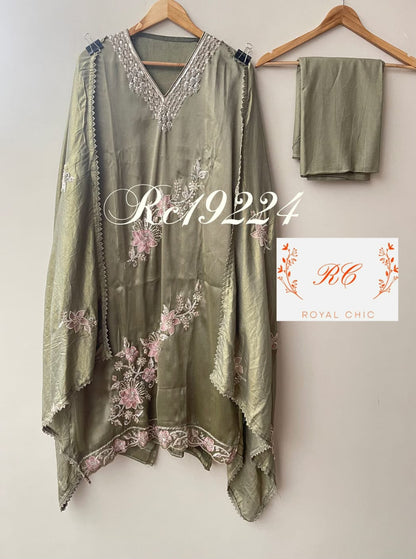 Shimmer giraffe silk ladies unstitched suit Rc19224