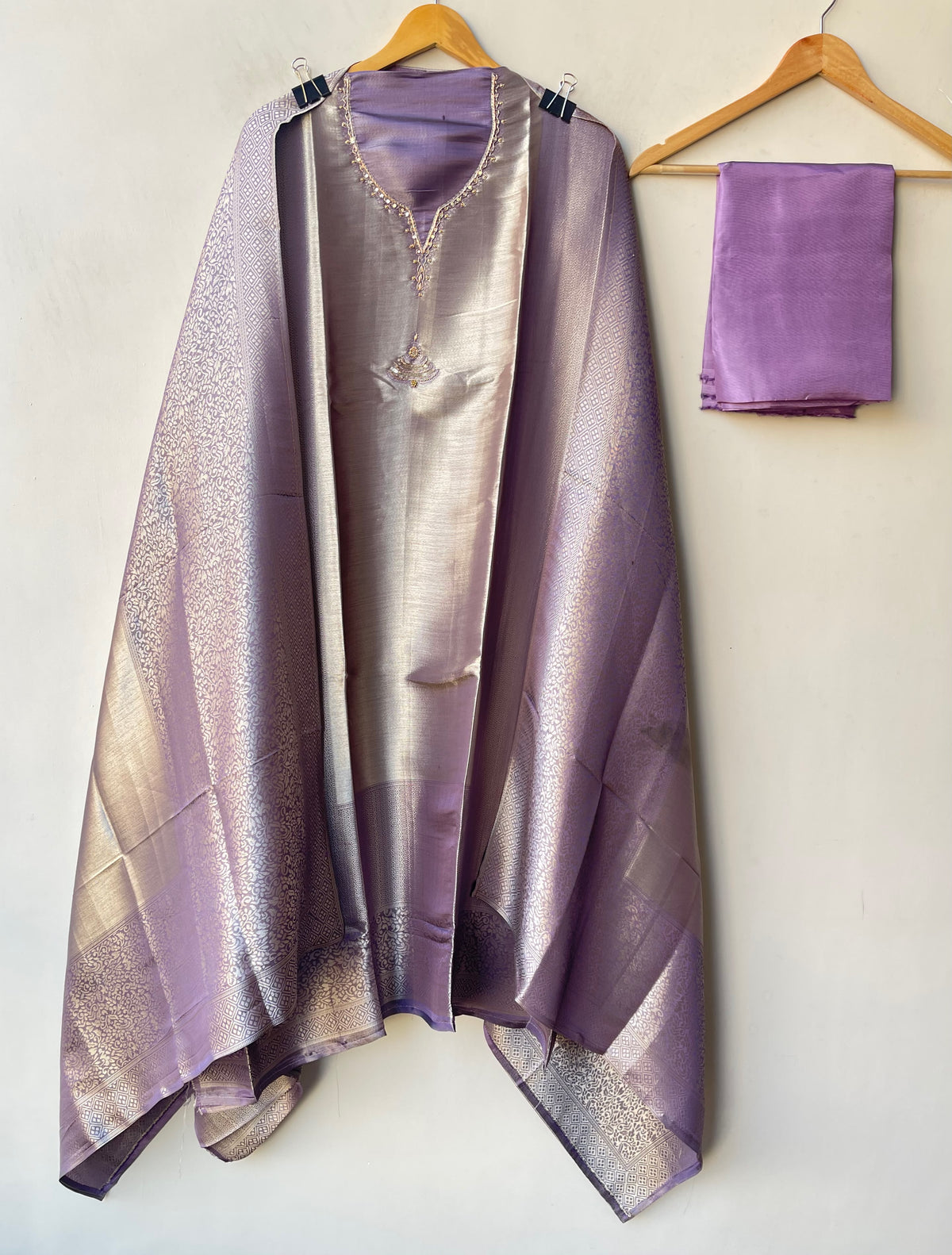 Exquisite Self Shimmer Giraffe Silk Unstitched 3 Pcs Designer Suit Set