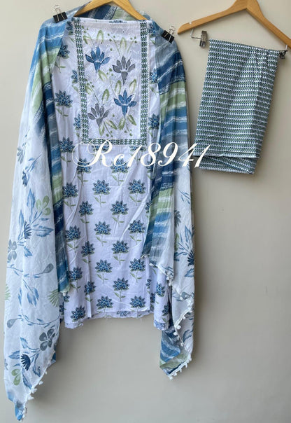 Cotton printed unstitched ladies suit Rc18941