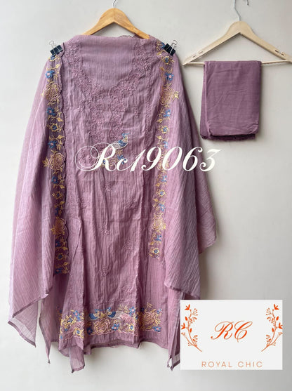 Mul cotton fabric unstitched ladies suit Rc19063