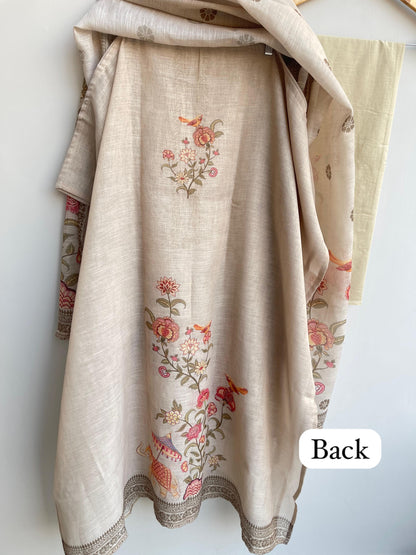 Linen printed unstitched ladies suit Rc18512