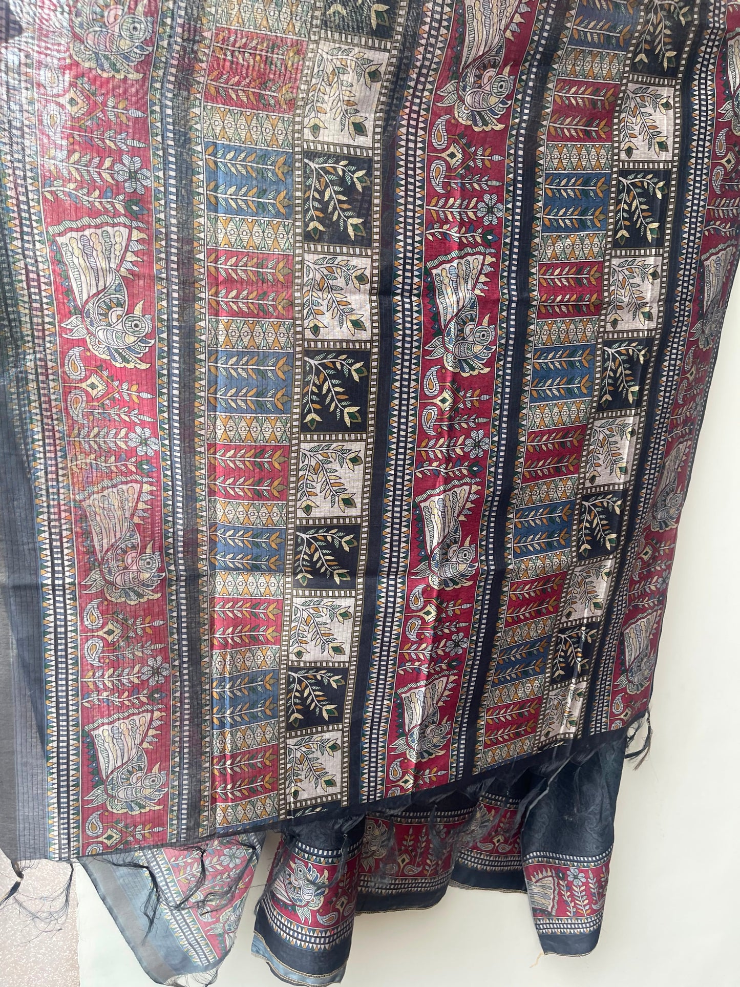 Mul chanderi maheshwari printed unstitched ladies suit Rc19025 (a)
