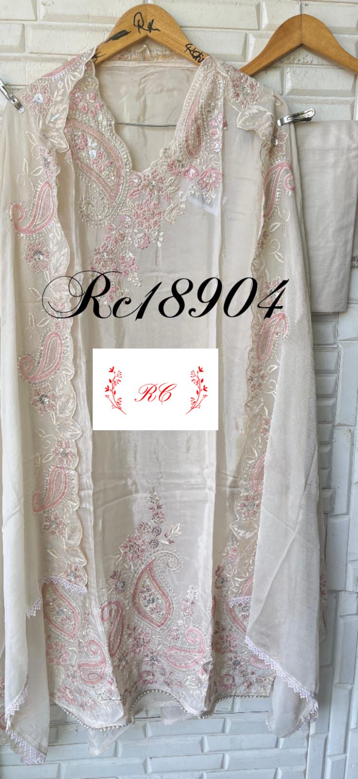 Glass organza unstitched salwar suit with kutdana pearl embroidery and cutwork – RoyalChicByPriti