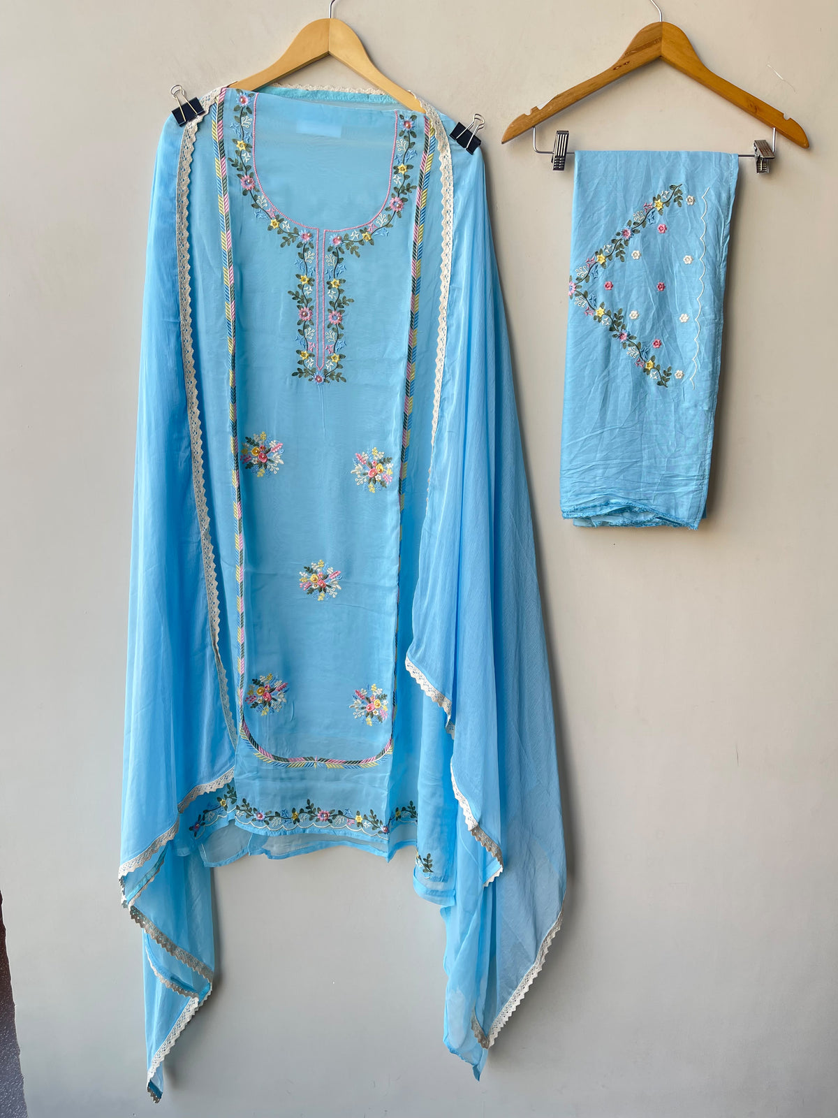 Premium Organza Embroidered Unstitched Suit Set