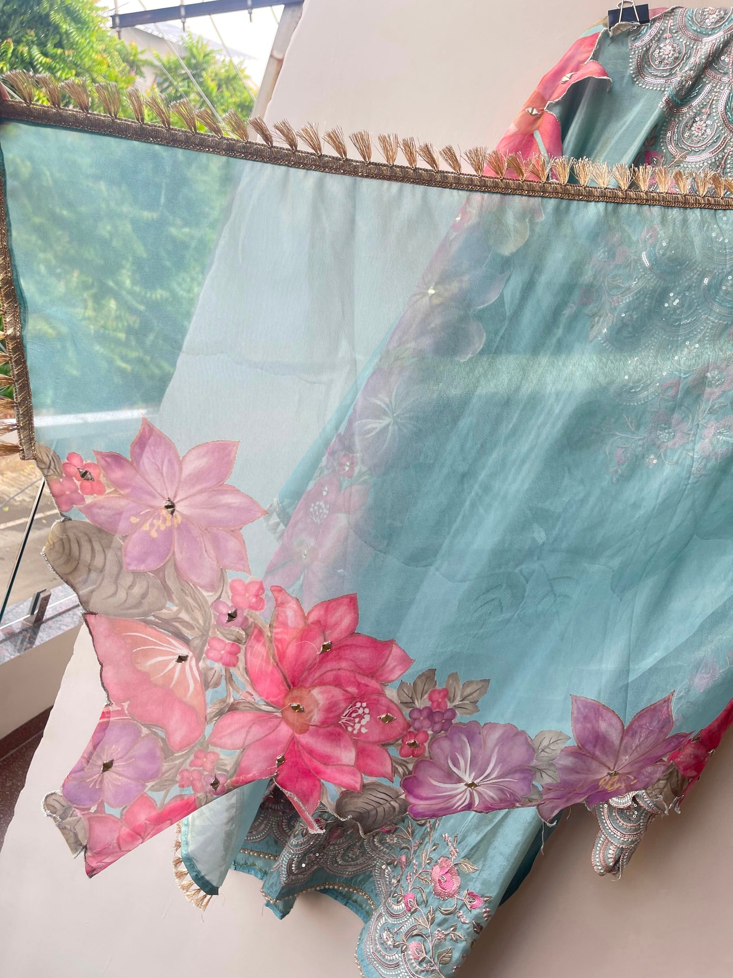 Shimmer silk unstitched ladies suit Rc19145