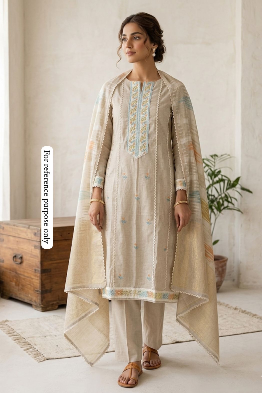 Mul Chanderi Unstitched Ladies Suit RC-18641 – view 2